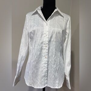 Roz & Ali White long Sleeve Button Up Blouse